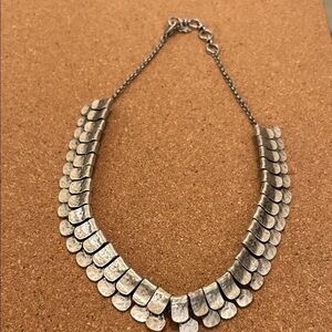 Lucky Brand cool - hammered Silver toned Necklace